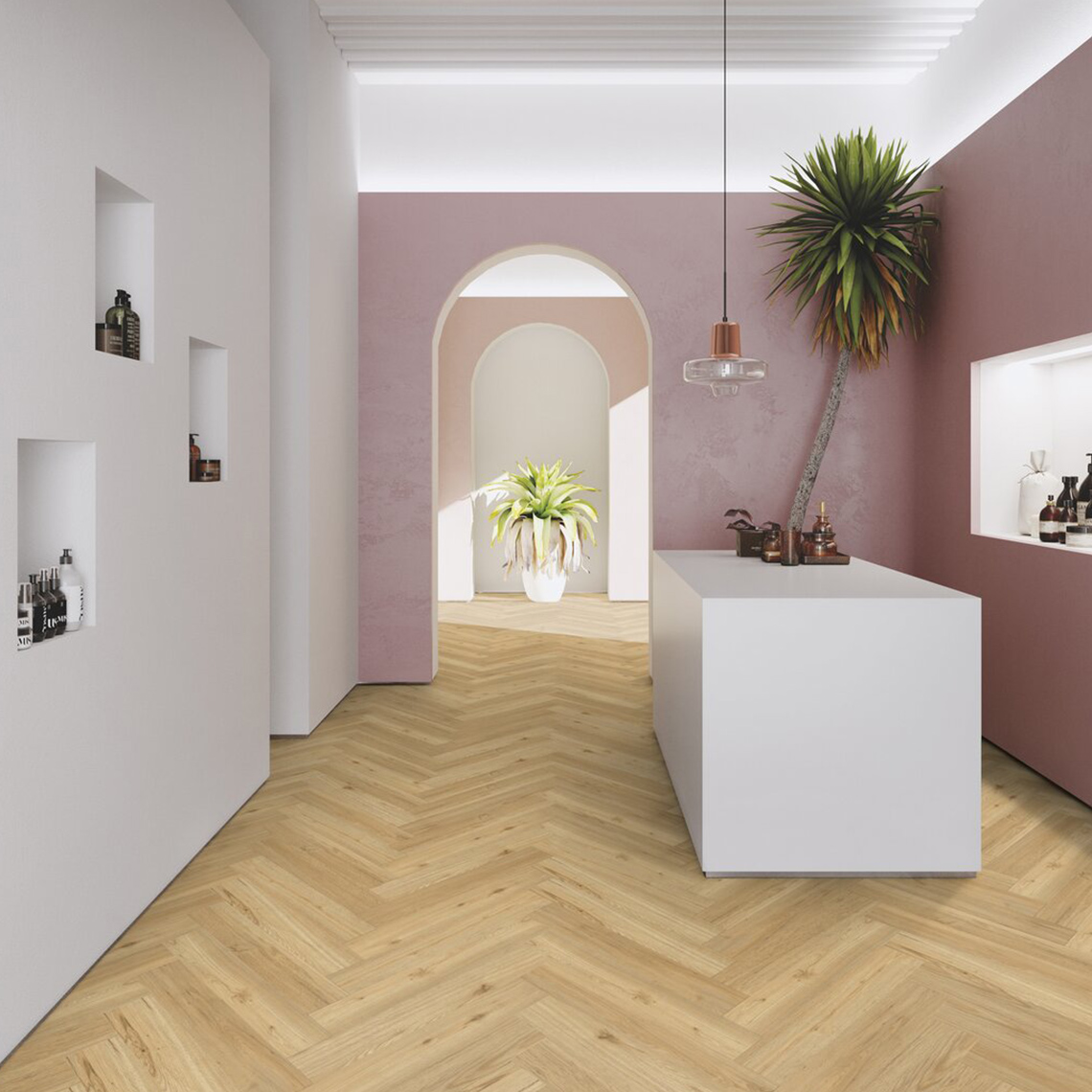 Podłoga winylowa GERFLOR Creation 55 Rigid Acoustic Jodełka Ballerina 0347 arrangement