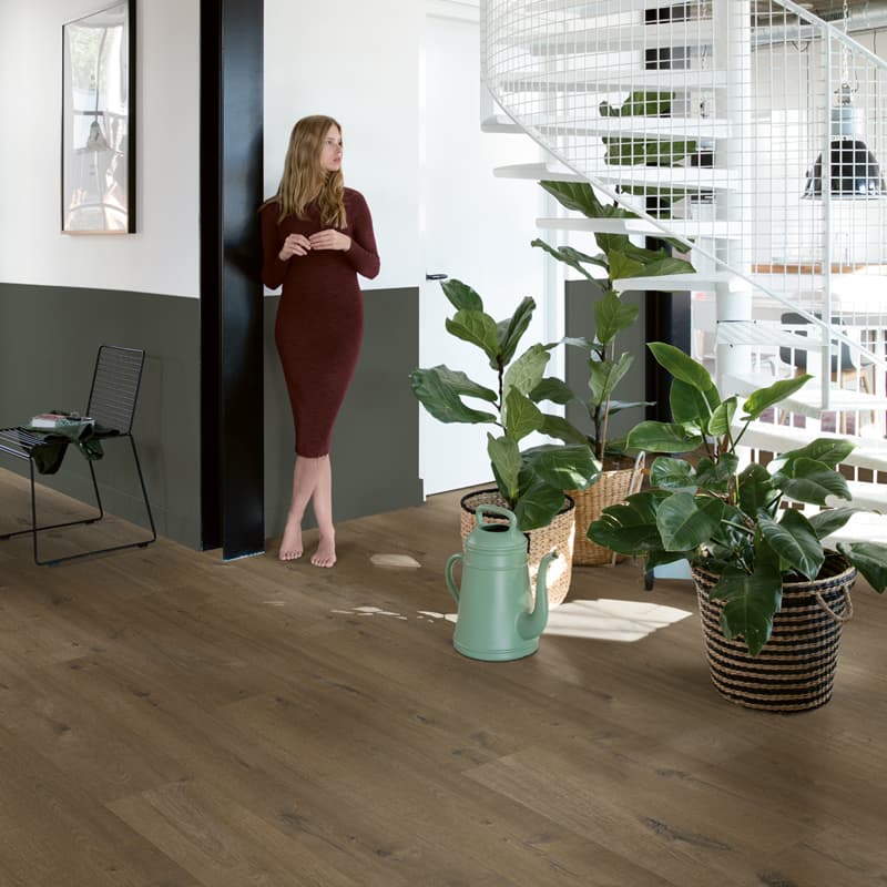 Panele winylowe Quick Step Fuse Dąb lniany ciemny brąz SGMPC20330 aranżacja