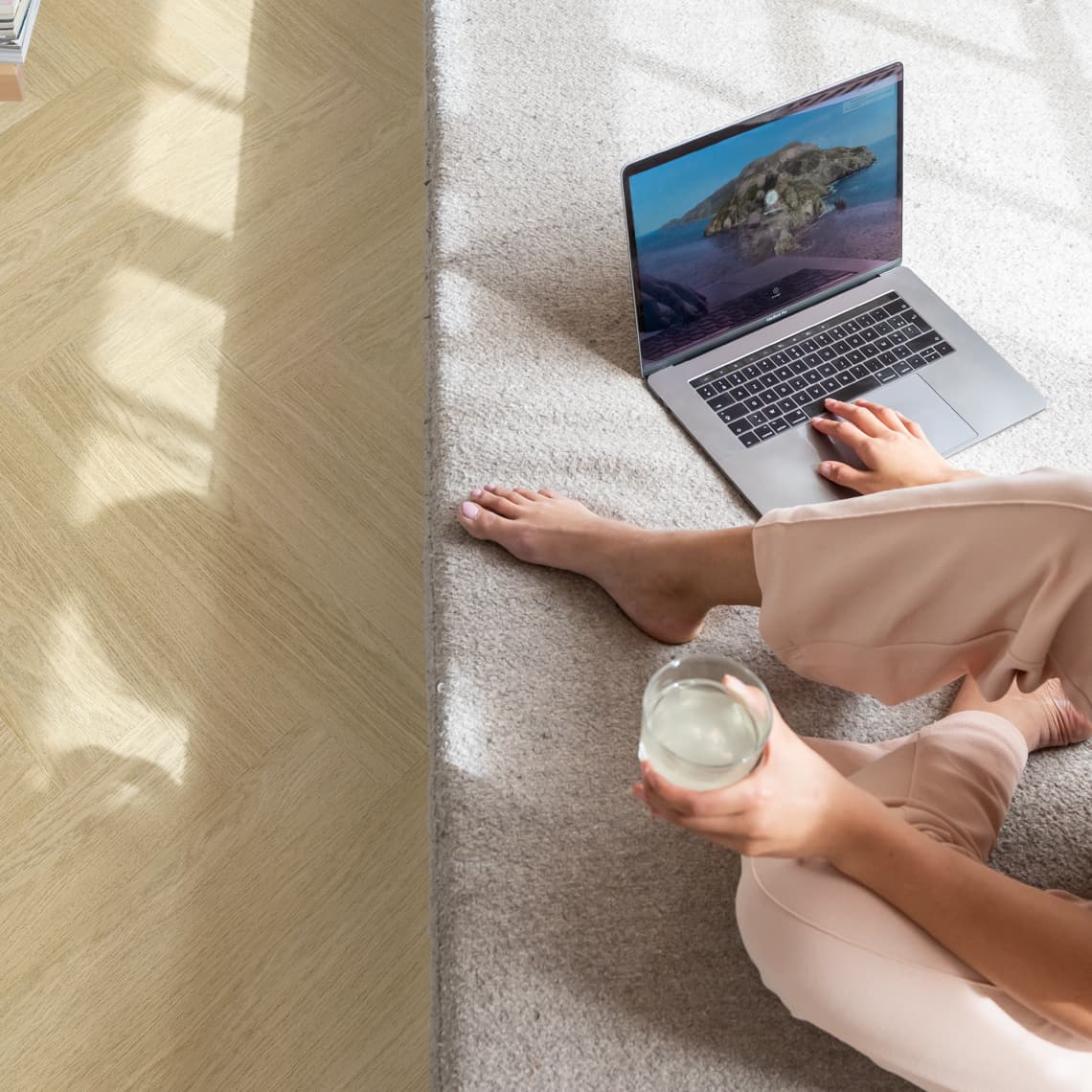 Panele winylowe Quick Step Pristine Dąb stonowany jasny naturalny SGHBC20331 aranżacja