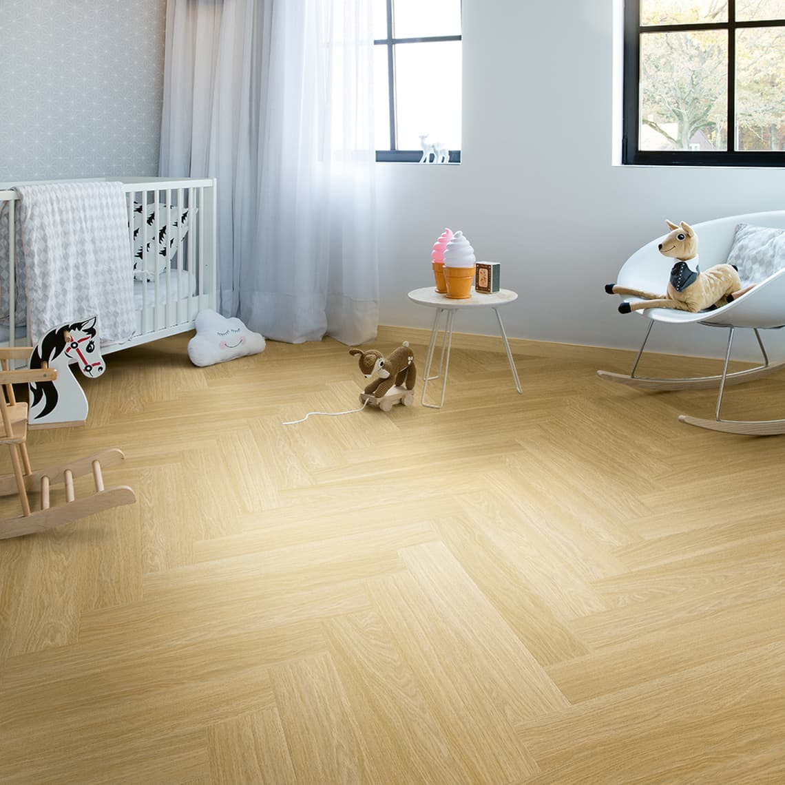 Panele winylowe Quick Step Pristine Dąb stonowany średni naturalny SGHBC20332 aranżacja