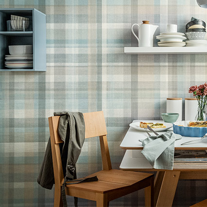 Kerradeco Textile Blue Tartan aranżacja