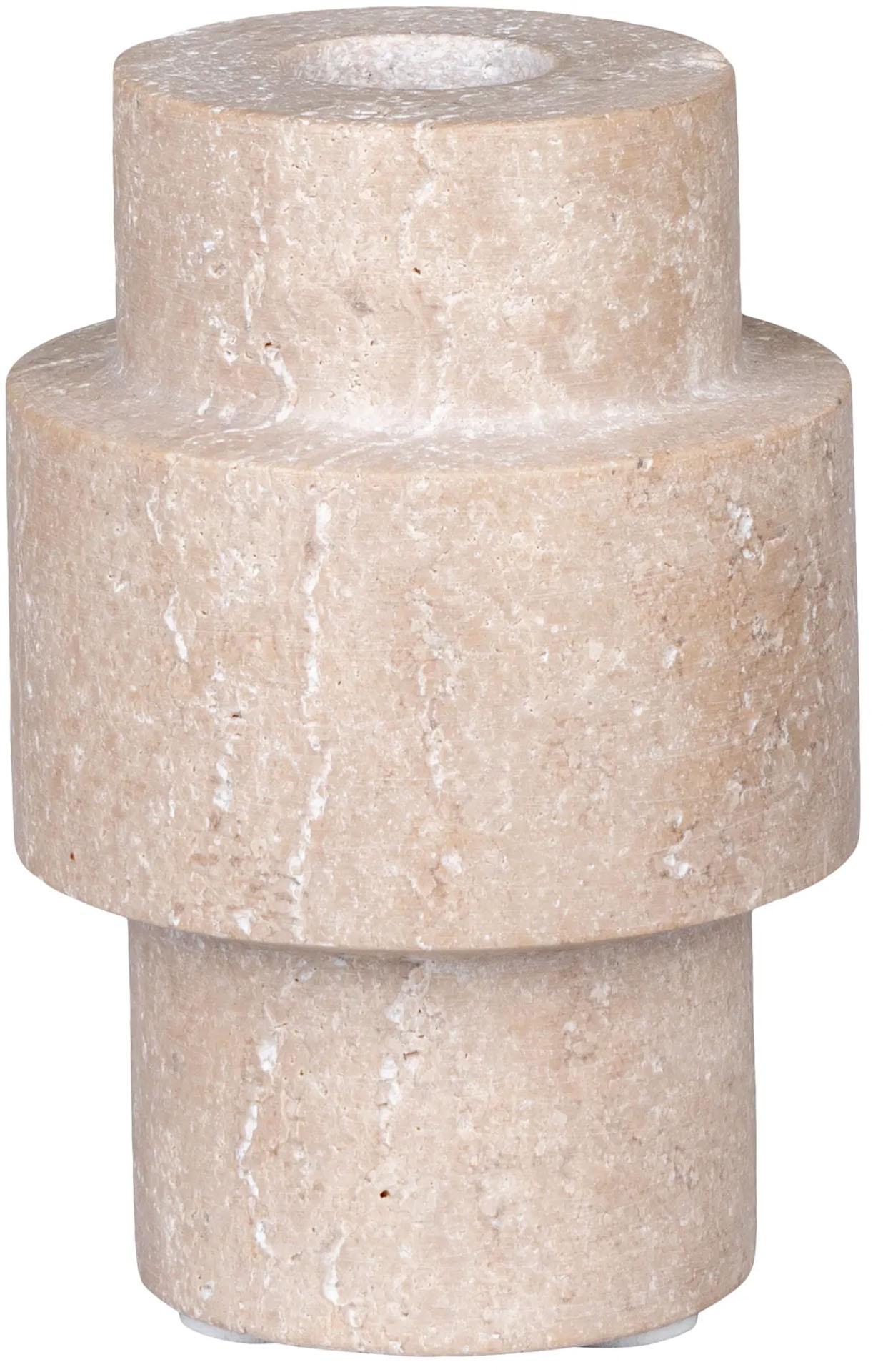 Travertine candle holder