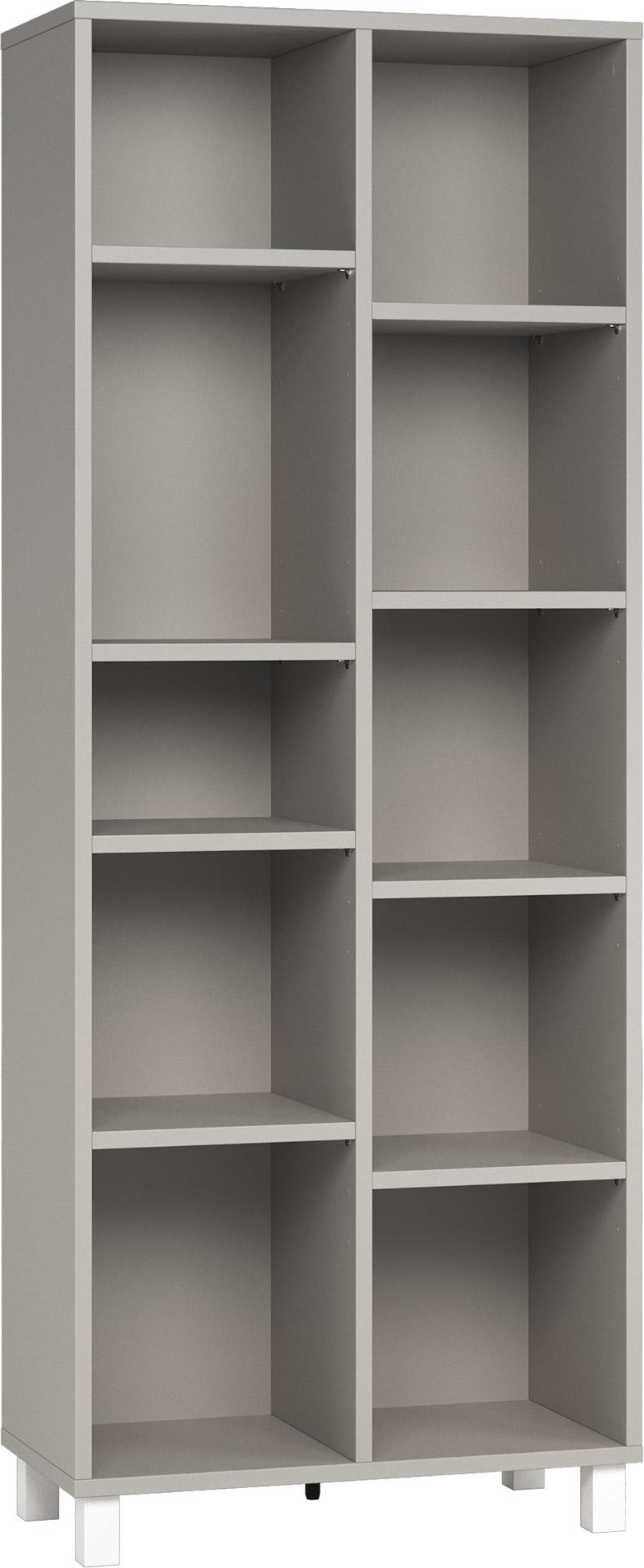 Simple grey narrow double bookcase