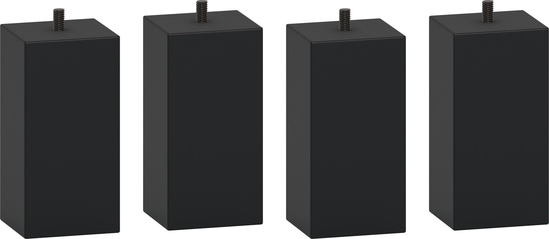 Straight black wooden leg Simple - set of 4 pcs