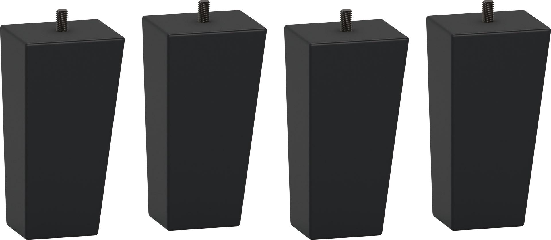 Slanting black wooden leg Simple - set of 4 pcs.