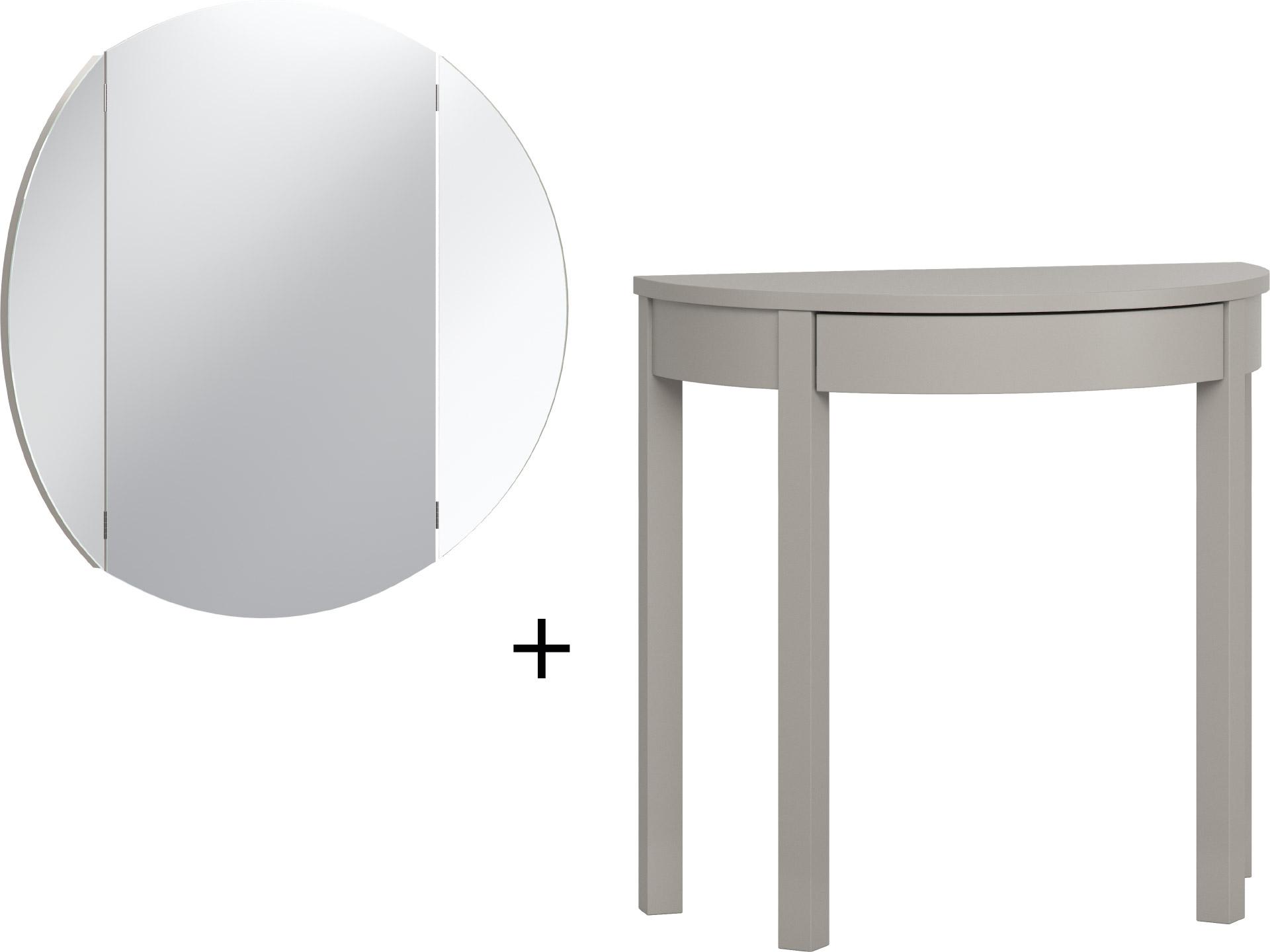 Toilette with theater mirror grey Simple