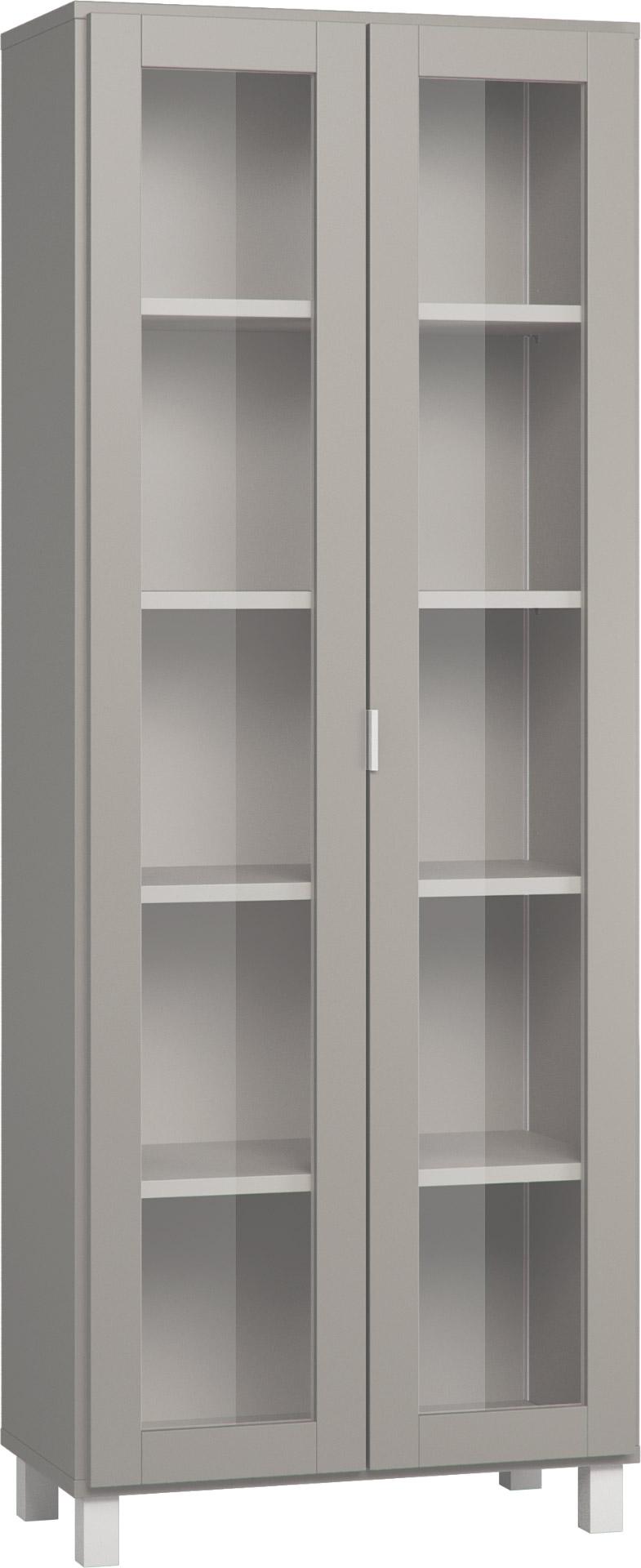 Wide gray display cabinet Simple