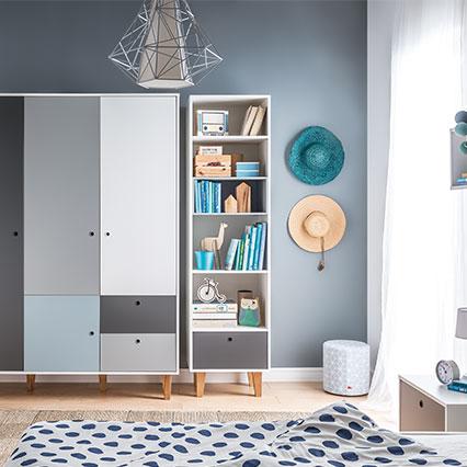 Narrow bookcase Concept arrangement