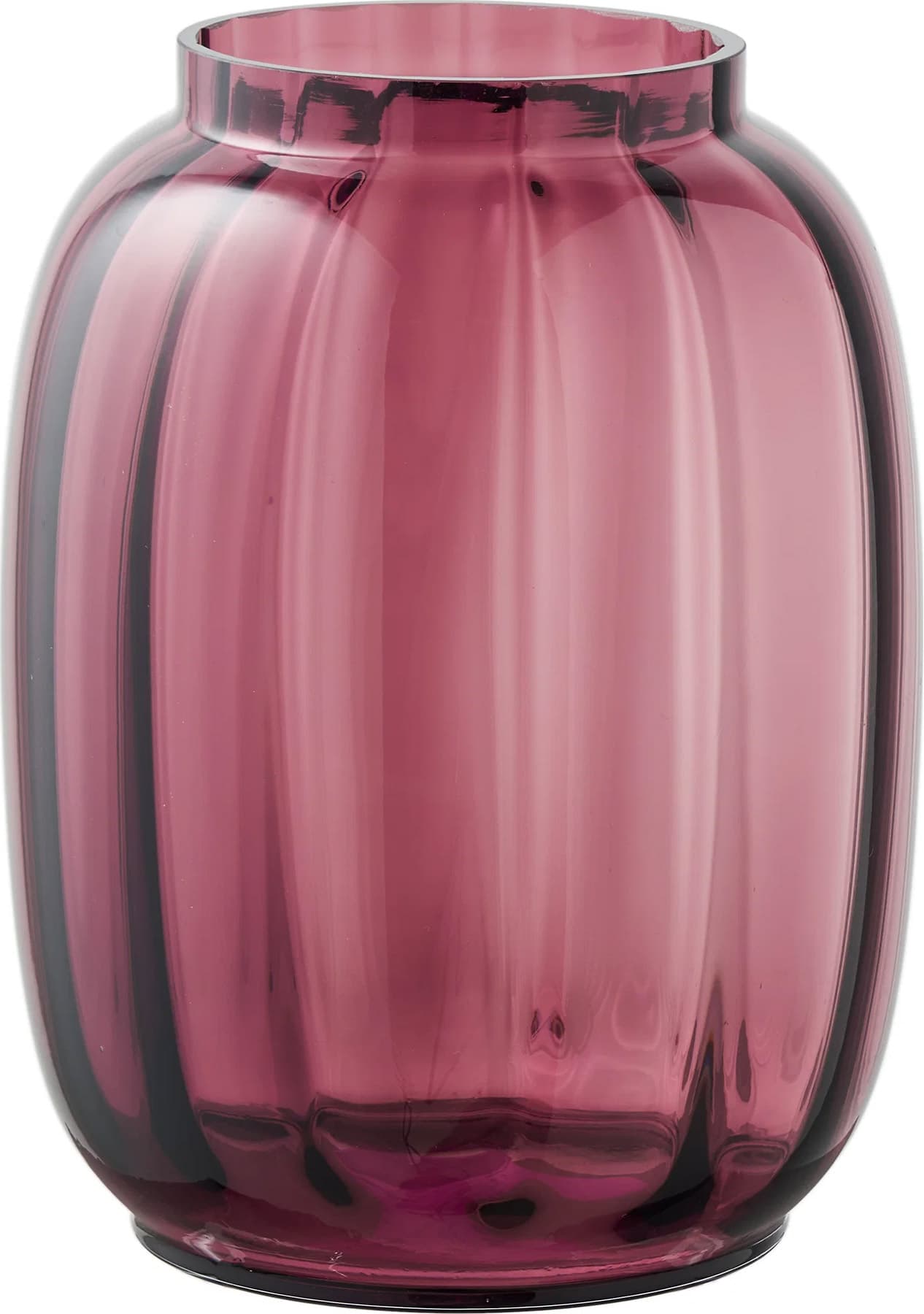 House Nordic maroon glass vase