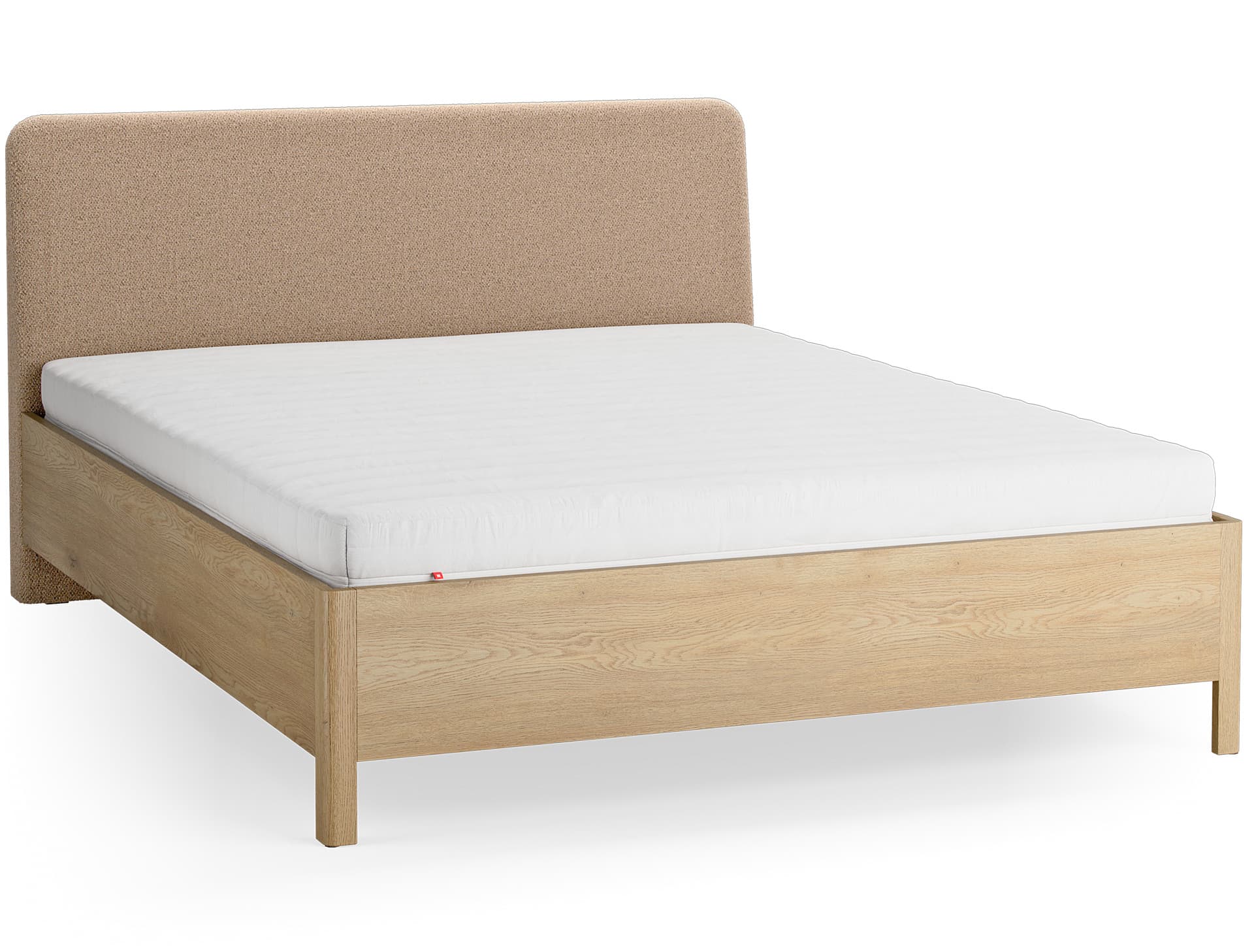 Bed 160x200 with upholstered slanted headrest Well