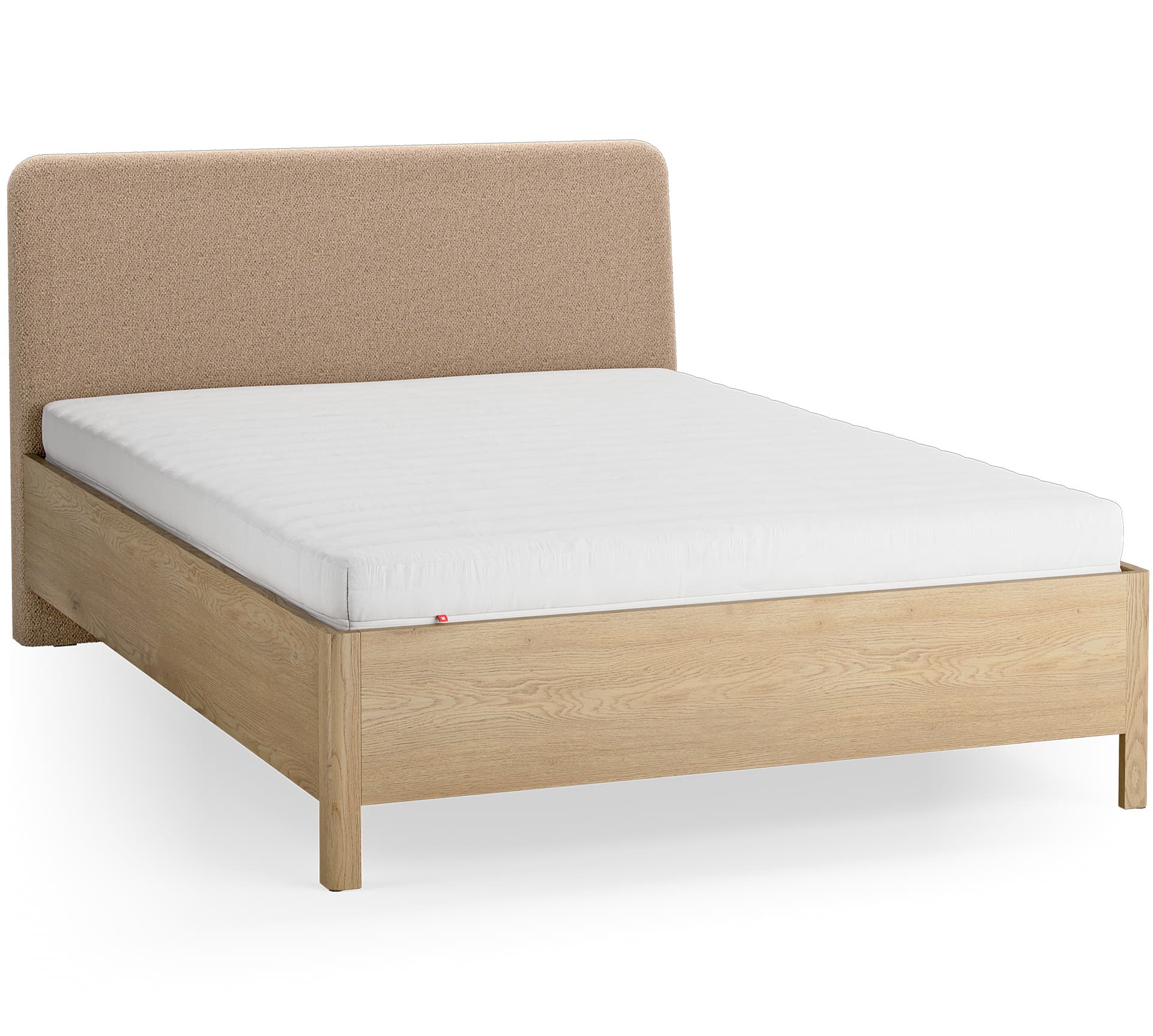 Bed 140x200 with upholstered slanted headrest Well