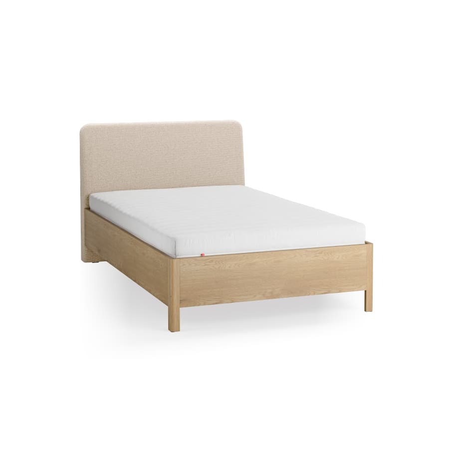 Bed 120x200 with upholstered slanted headboard Well