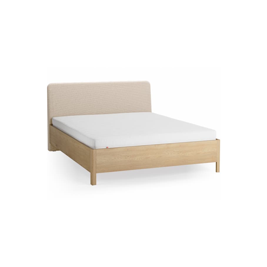 Bed 160x200 with upholstered slanted headboard Well