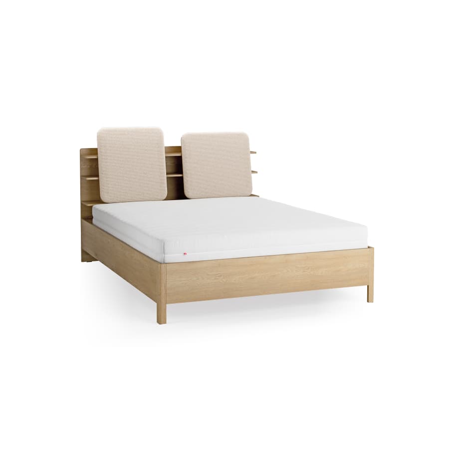 Bed 160x200 with shelves Well