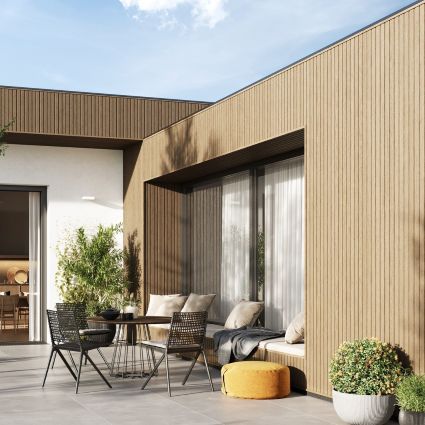 Slat panel, Honey Oak, slat panel arrangement