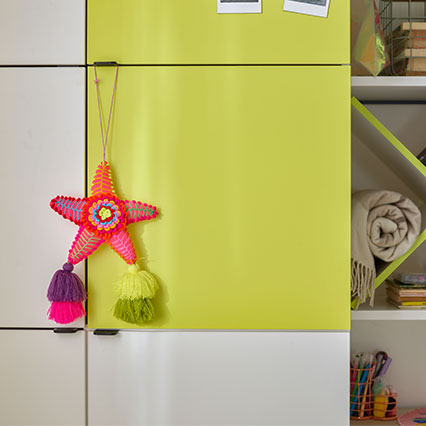 Neon front metal overlay Young Users arrangement