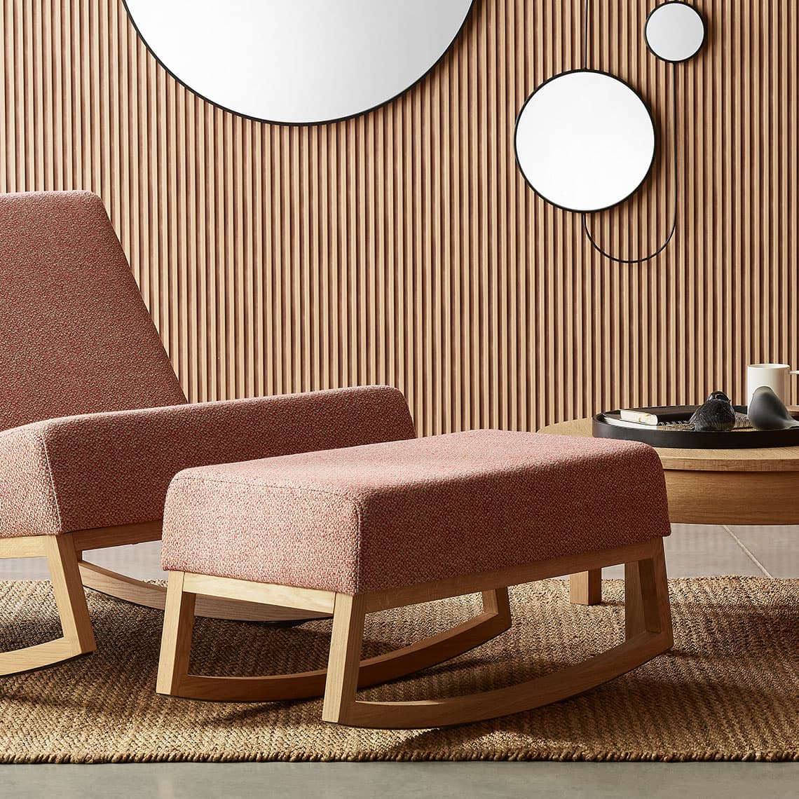 Stan rocking footstool arrangement