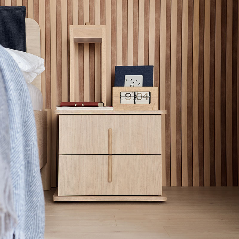 Bedside table with 2 drawers OMM arrangement