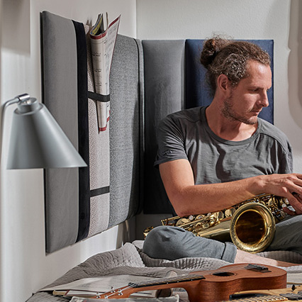 Large Regular upholstered panels set Soform navy blue-grey arrangement