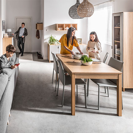Rectangular extendable table 140(340)X90 Simple arrangement