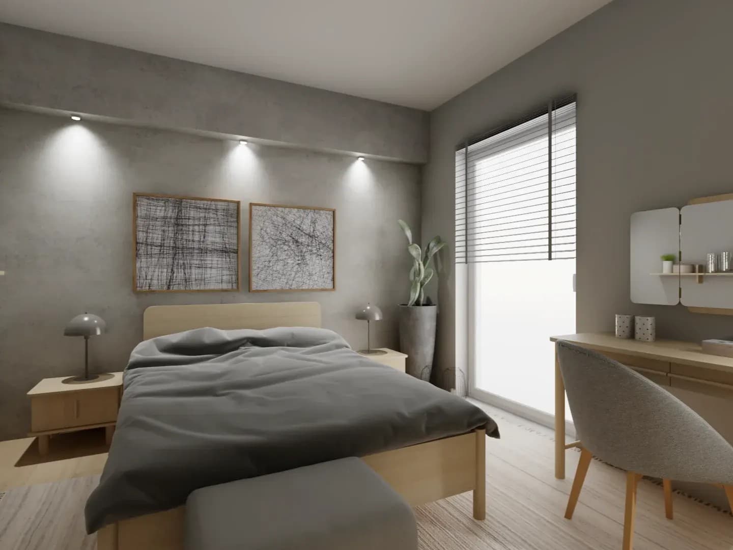 Spokojnie, przytulnie, po swojemu. Urządzamy szarą sypialnię