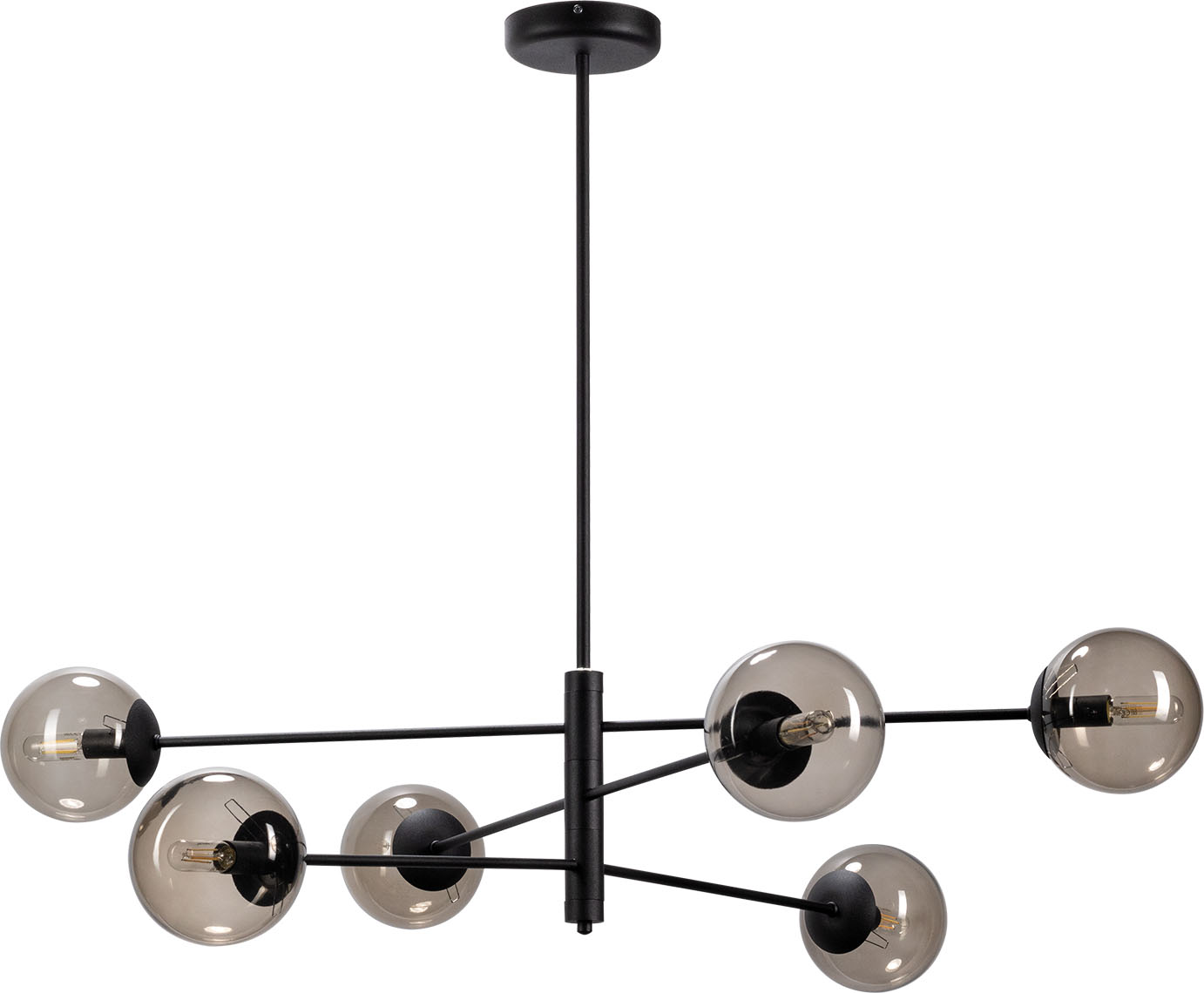 Homme 6 ceiling lamp smoky shade
