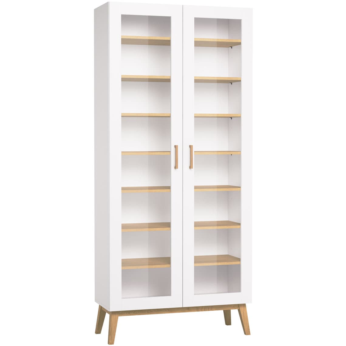 Witryna Creative biała szkło ryflowane