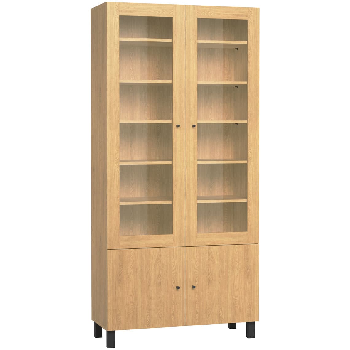 Witryna Creative dębowa szkło gładkie