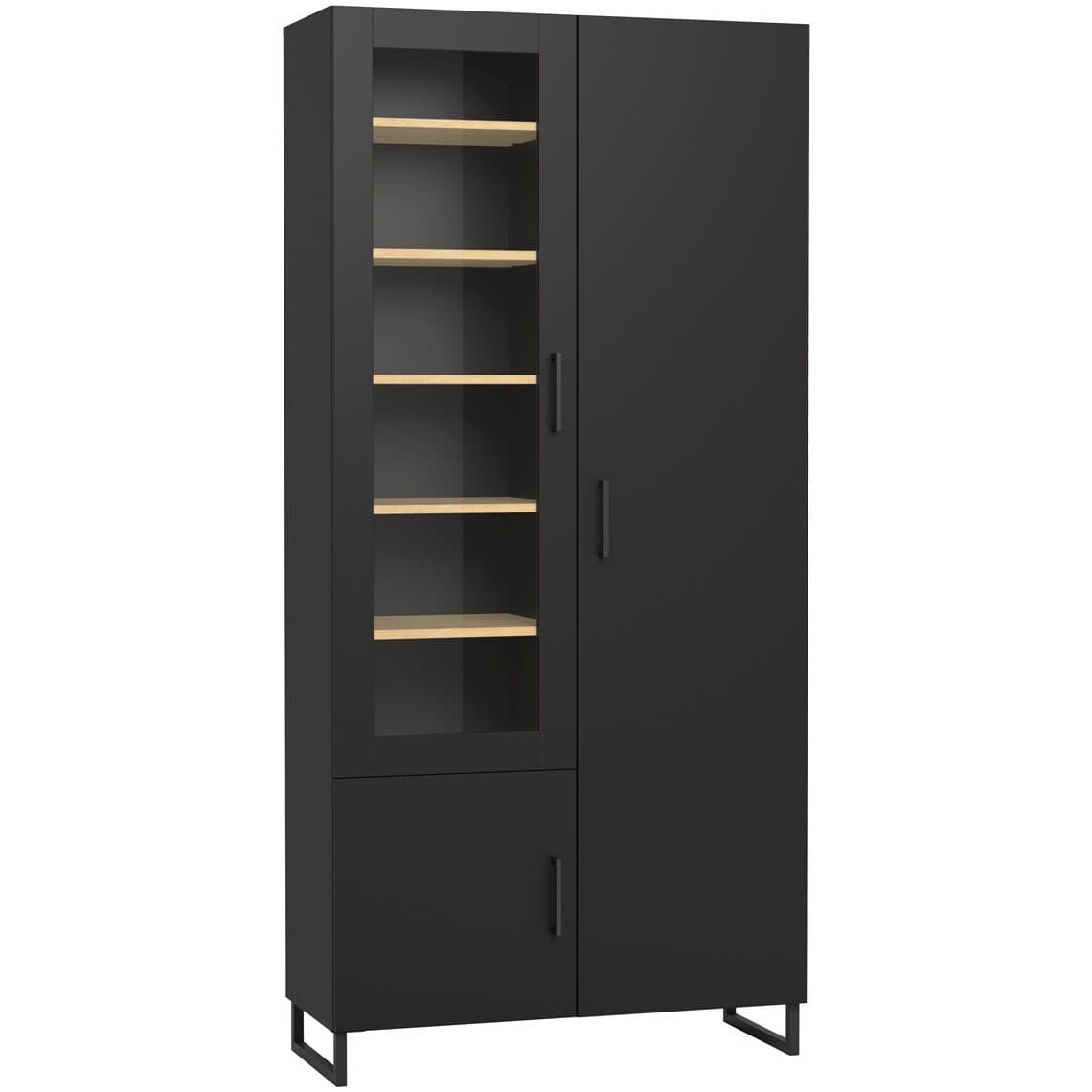 Witryna Creative czarna szkło gładkie