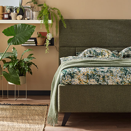 Łóżko tapicerowane 160x200 Geometric aranżacja