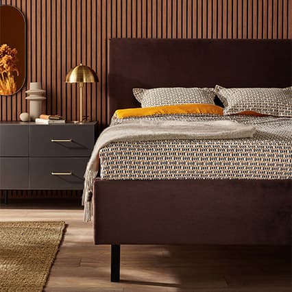 Łóżko tapicerowane 160x200 Puric aranżacja