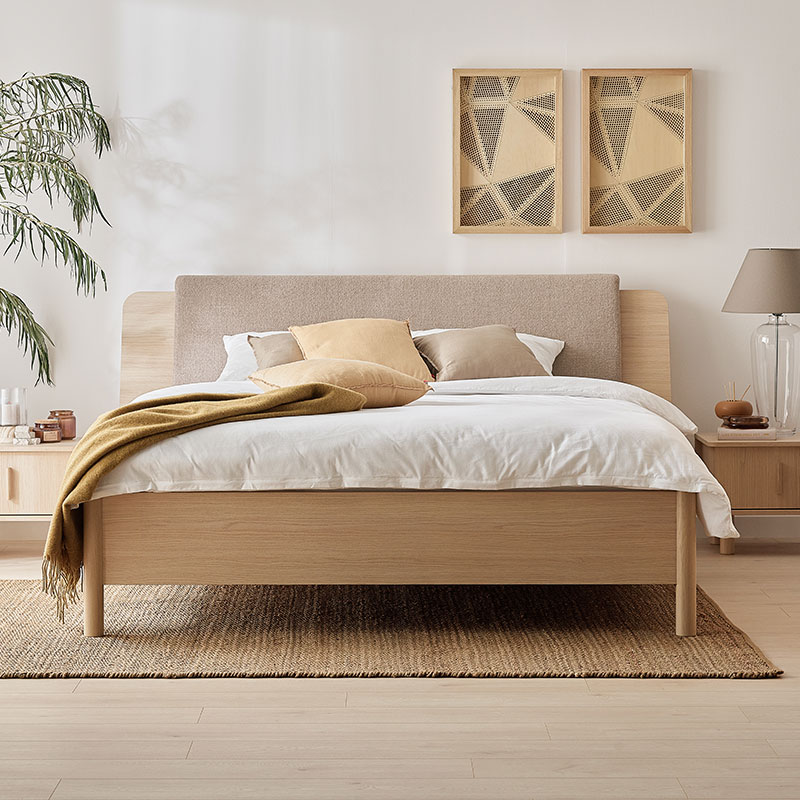 Łóżko 2-osobowe z wezgłowiem szerokim 160x200 OMM aranżacja