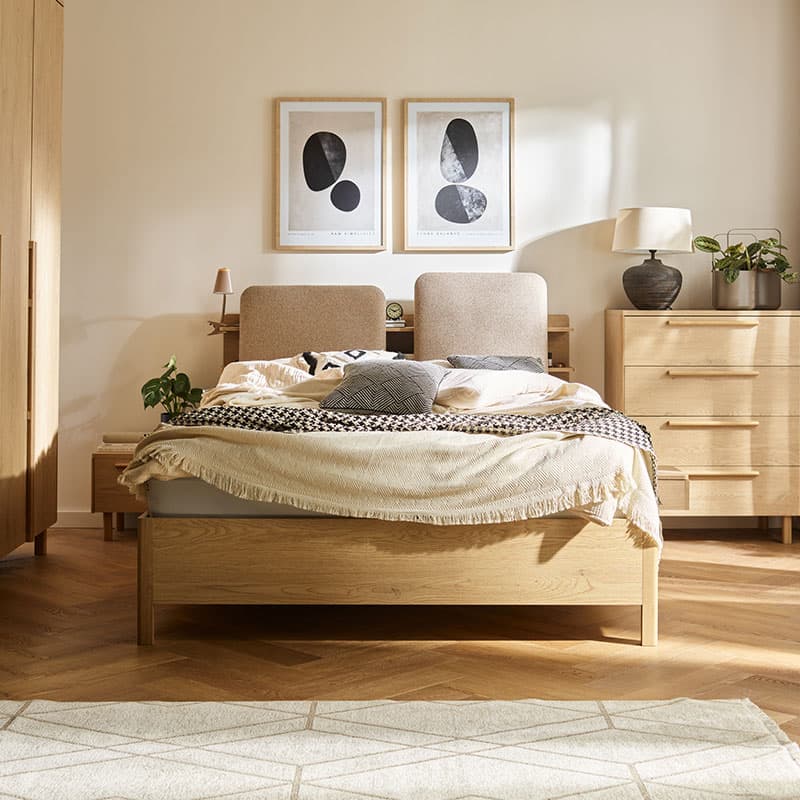 Łóżko 160x200 z regałem Well aranżacja