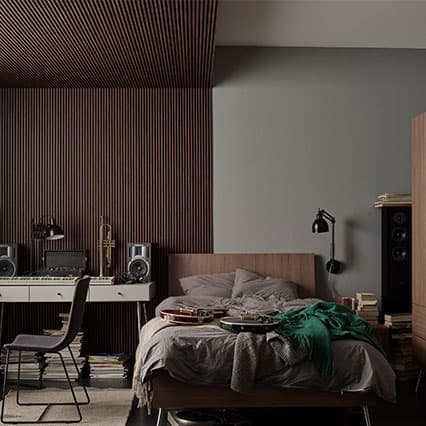 Lamele ścienne Linerio S-Line 12,2cm x 265cm x 1,2cm aranżacja