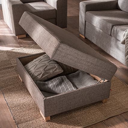 Puf z pojemnikiem duży Milton aranżacja