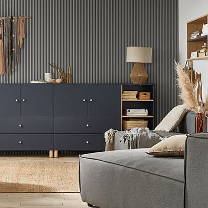 Lamele ścienne Linerio S-Line 12,2cm x 265cm x 1,2cm aranżacja