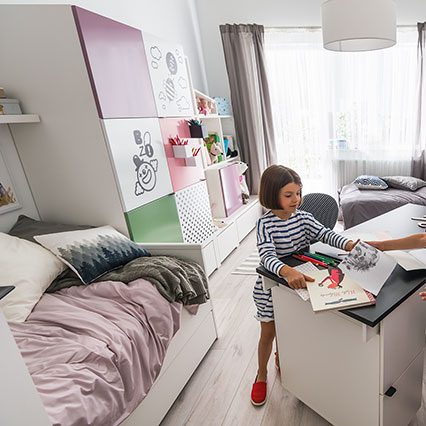 2-door wardrobe Young Users arrangement