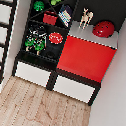 Cube cabinet with base 53x53 and drawer Young Users arrangement