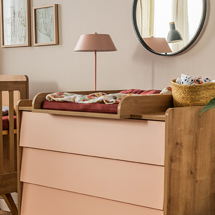 Przewijak komody z 3 szufladami Vintage aranżacja