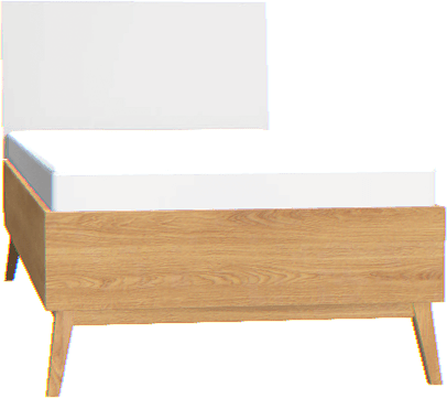 Łóżko Creative 90x200 biało-dębowe